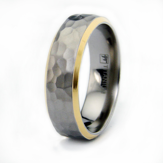 Hammered Titanium Ring