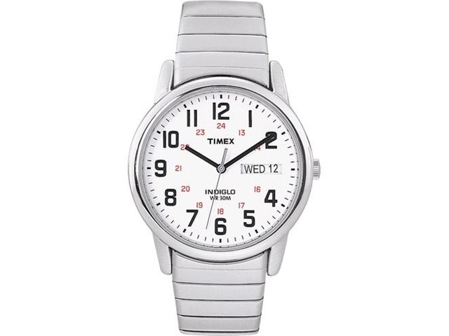 Timex Men's | Silver Tone Case & Band w Day/Date | Easy Reader Watch T20461 