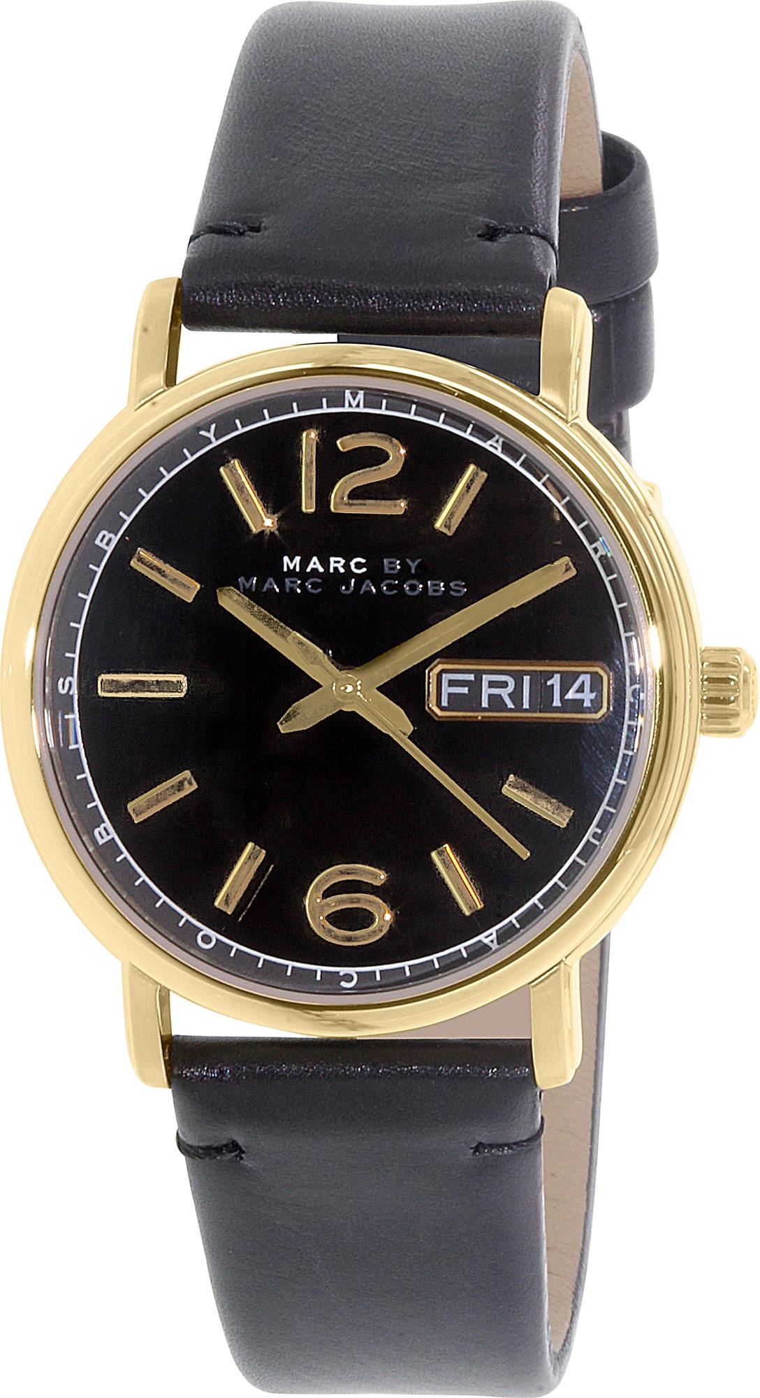 Marc By Marc Men's Fergus MBM8651 Black Leather Quartz Watch