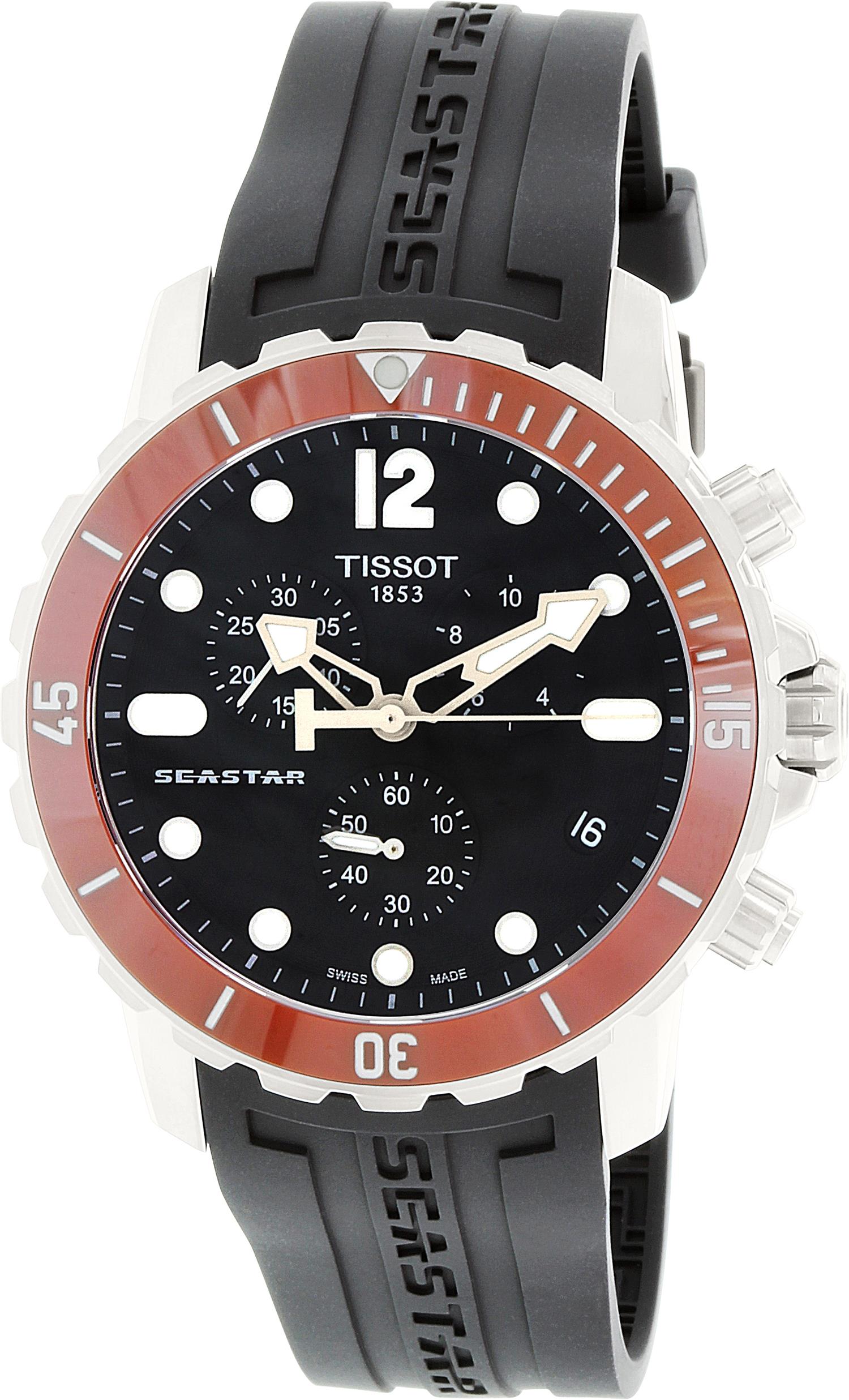 Tissot Men's Seastar T066.417.17.057.01 Black Silicone Swiss Quartz Watch