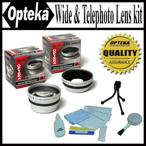 Opteka 0.45x Wide Angle & 2.2x Telephoto HD2 Pro Lens Set for Olympus SP 590 UZ Digital Camera