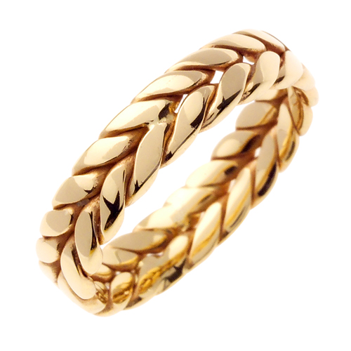 14K Yellow Gold Wreath Braided Men'S Wedding Band