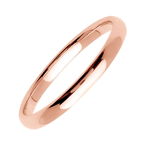18K Rose Gold Womens Traditional Classic Wedding Band (2mm)