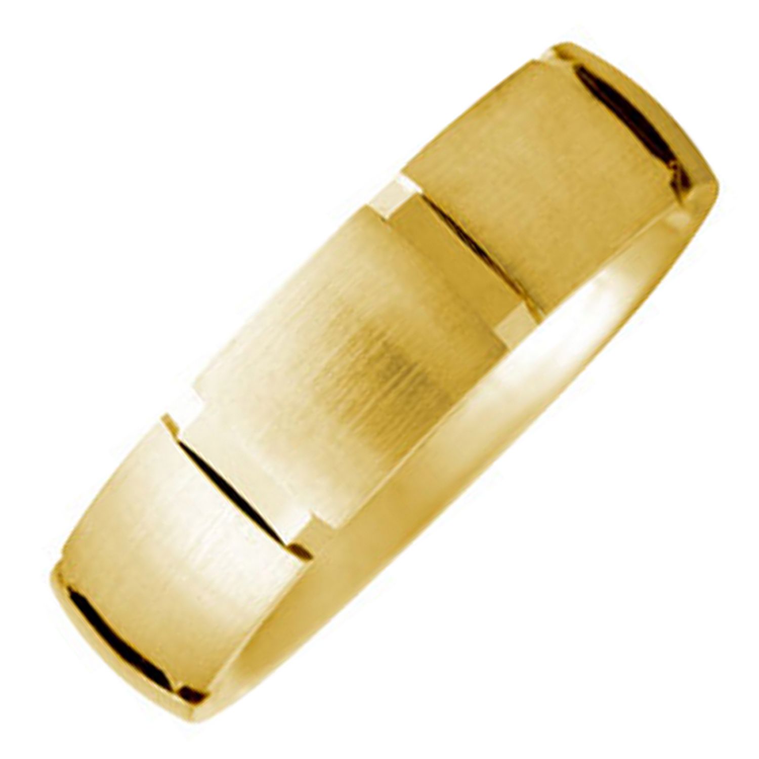 18K  Gold Mens  Blocks Pattern Wedding Band (6mm)