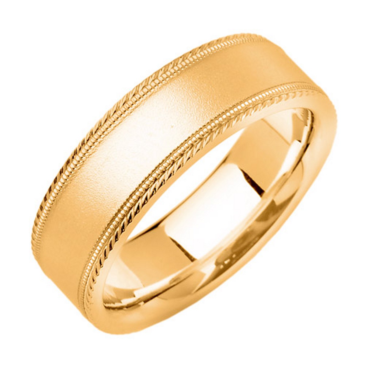 18K  Gold Mens  Park Ave Wedding Band (7mm)