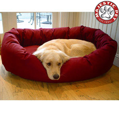 Majestic Pet Medium 32" Bagel Dog Bed (32"x28"x10")  RED