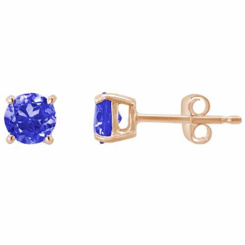 Ryan Jonathan Tanzanite Stud Earrings in 14K Rose Gold (5 mm)