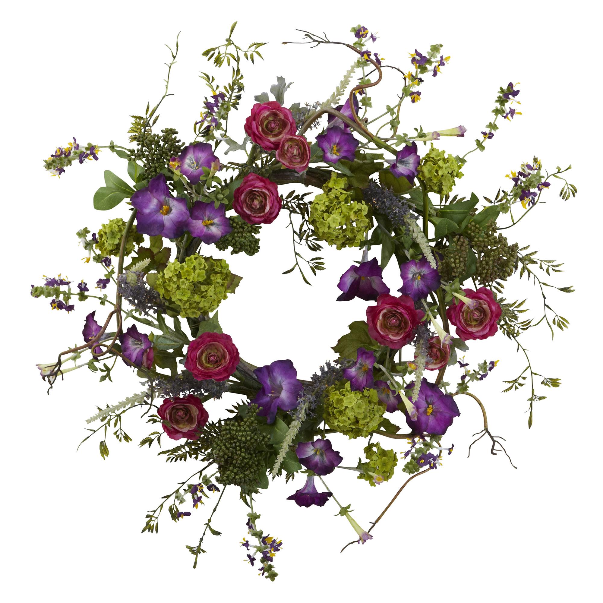 Nearly Natural 20 Veranda Garden Wreath