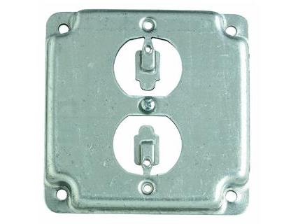 T & B RS 12 4" Steel Square Box Surface Cover, 1 Duplex Receptacle, Qty 50