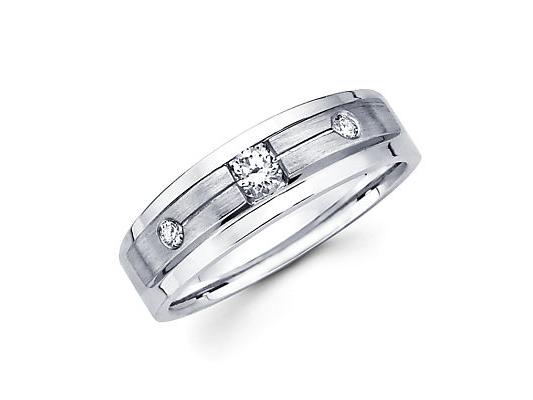 14k White Gold Womens Ladies Diamond Solitaire Wedding Ring Band .18 ct (G H Color, SI2 Clarity)