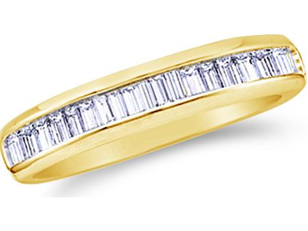 10k Yellow Gold Channel Set Baguette Diamond Ladies Womens Wedding or Anniversary 2mm Ring Band (.15 cttw, G   H Color, I1 Clarity)