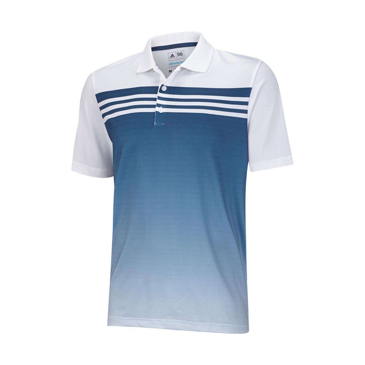 Adidas 2015 Boy's Climacool 3 Stripes Gradient Polo Shirt (White/Night Flash   XL)