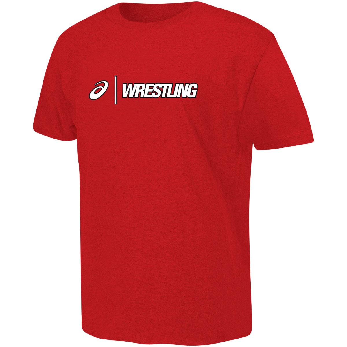 Asics 2016 Men's Wrestiling Tee   XG2730  (Red Heather   2XL)