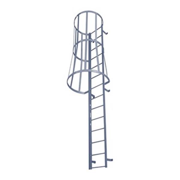 Fixed Ladder w/Safety Cage, 21 ft. 3 In H