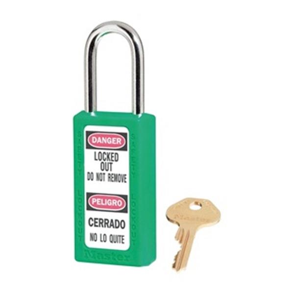 Lockout Padlock, Keyed Alike, Green, 1/4 In., PK3