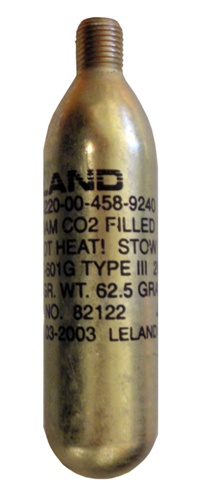 Leland 16gram CO2 cartridge for Scuba bc's and Riffe utility float