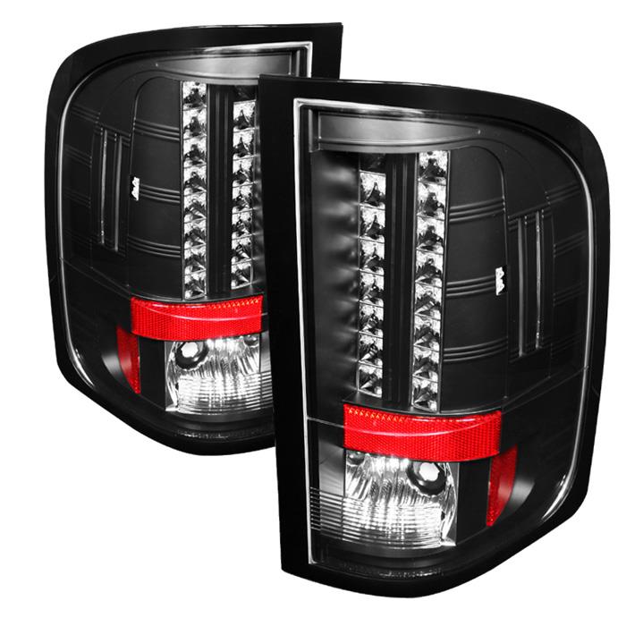 Spyder Auto Chevy Silverado 1500/2500/3500 2010 ( With Two Reverse Socket 921 Bulb ) LED Tail Lights   Black ALT YD CS2010 LED BK