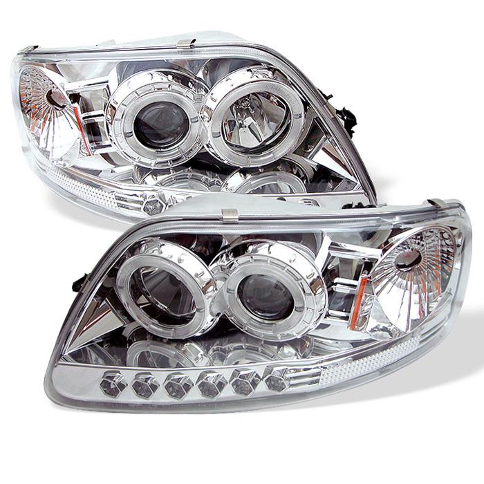 Spyder Auto Ford F150 97 03 / Expedition 97 02 ( Will Not Fit Anything Before Manu. Date June 1997 ) 1PC Halo LED ( Replaceable LEDs ) Projector Headlights   Chrome PRO YD FF15097 1P AM C
