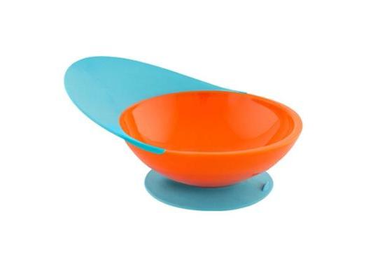 Boon Catch Bowl with Spill Catcher   Blue Raspberry and Tangerine