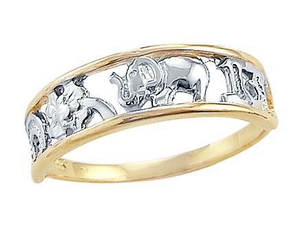 Animal Elephant Ring 14k Yellow Gold Band