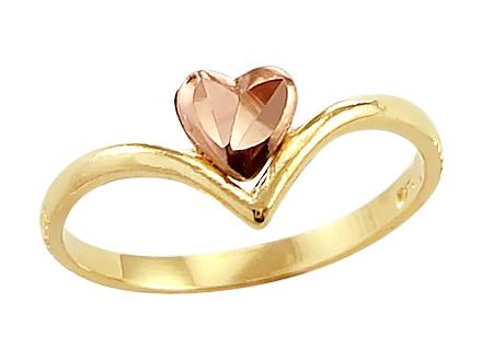 Heart Ring 14k Rose Yellow Gold Fashion Band