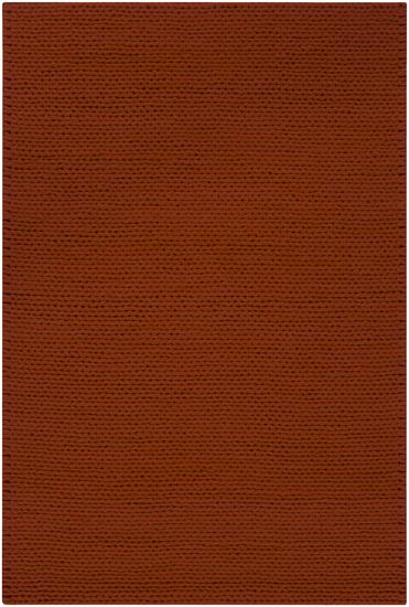 5' x 8' Bright Day Solid Burnt Orange Hand Woven New Zealand Wool Area Throw Rug