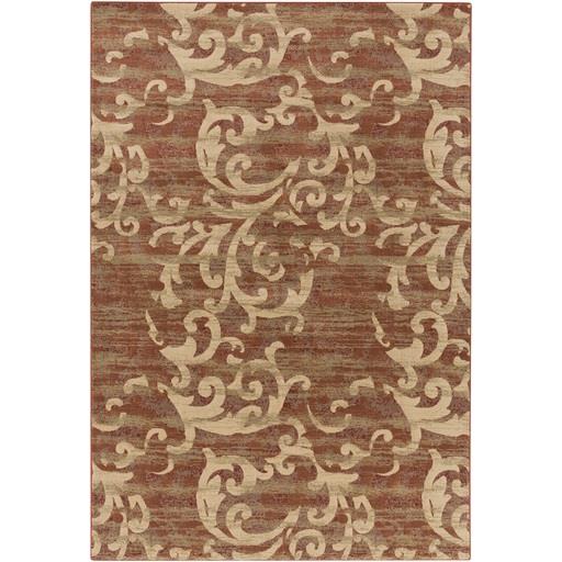 7.85' x 9.85' Wind Blowing Sand Burgundy Red and Beige Area Throw Rug