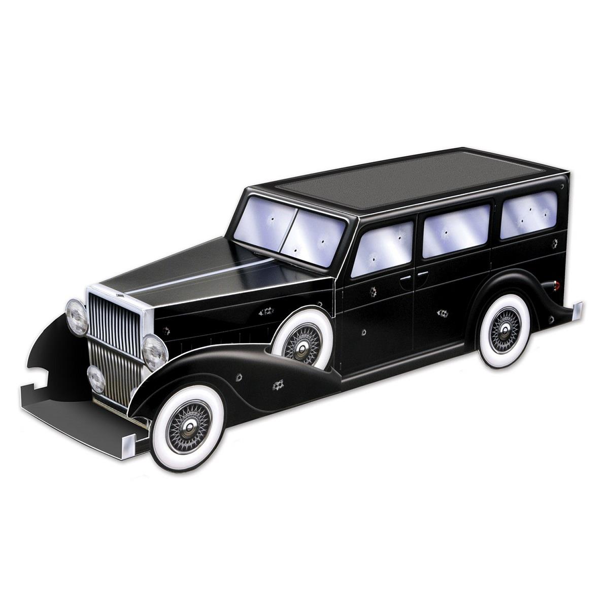 Club Pack of 12 Roaring 20's Themed 3 D Gangster Car Centerpiece Party Decorations 12"