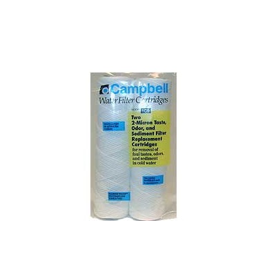 Campbell 1C9 24 Taste & Odor Filter Cartridge, 2 Micron, 9 3/4", 2 Pack