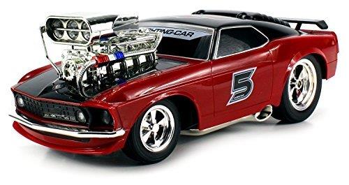 Super 5 Ford Mustang Boss 429 Remote Control RC Muscle Car 1:16 Scale Ready to Run RTR w/ Working Head & Tail Lights (Colors May Vary)