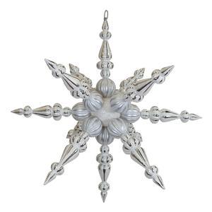 Vickerman 194324   43" White Iridescent Shiny Matte Glitter Radical Snowflake Christmas Tree Ornament (N104501)