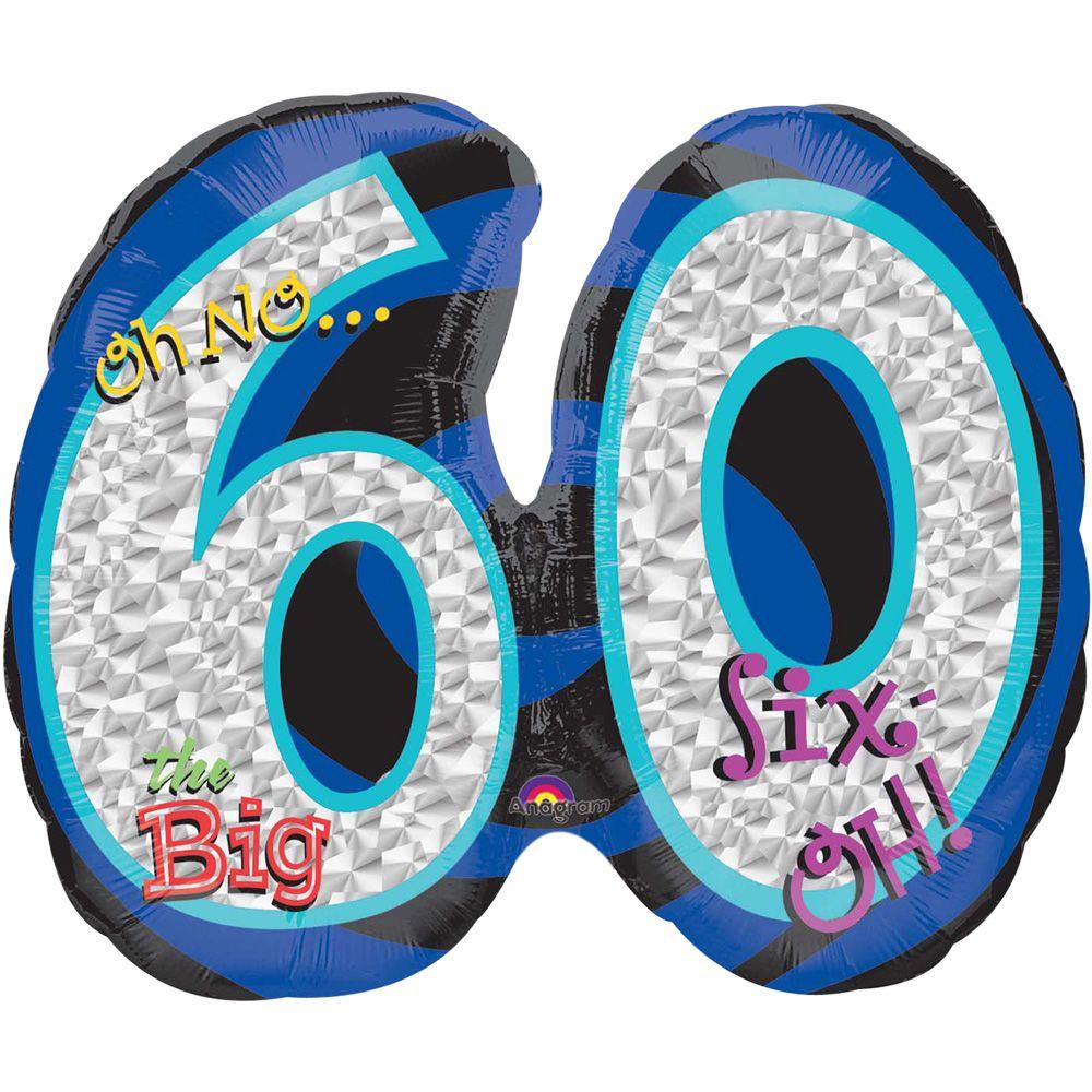 Oh No! 60Th Birthday Shaped Balloon   Party Supplies