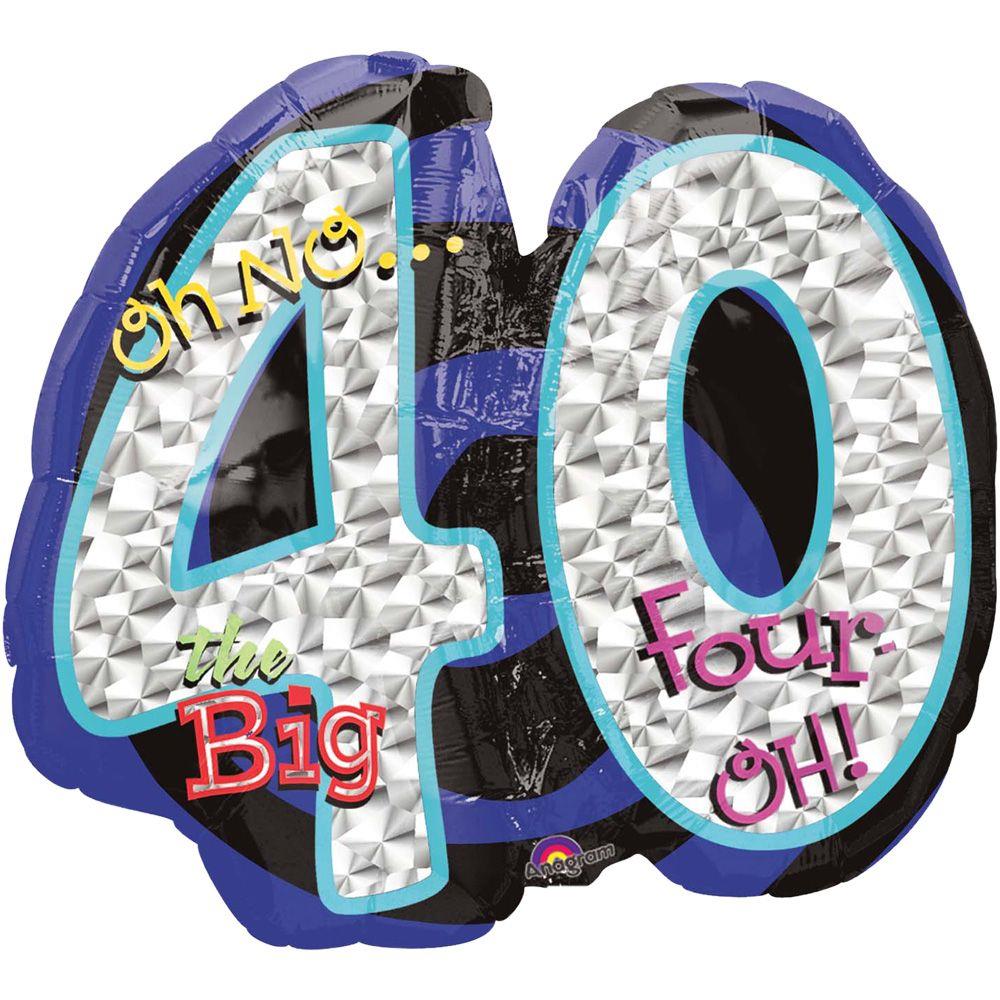 Oh No! 40Th Birthday Shaped Balloon   Party Supplies 