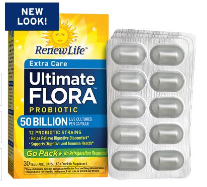 Ultimate Flora Extra Care Probiotic Go Pack 50 Billion (Formerly RTS Critical Care)   Renew Life   30   Capsule
