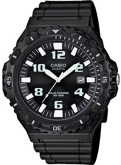 Casio #MRWS300H 1B Men's Black Resin Band Solar Powered Analog Casual Sports Watch