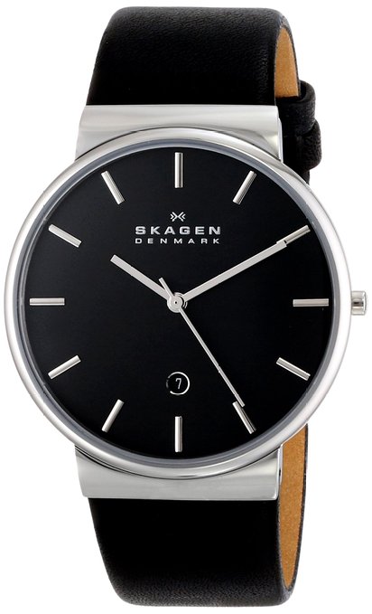 Skagen Men's SKW6104 Ancher Quartz 3 Hand Date Stainless Steel Black Dial Watch