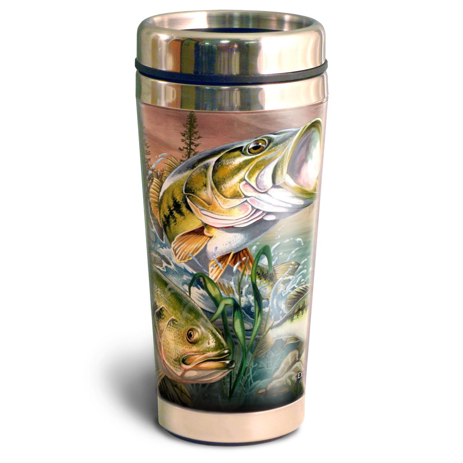 American Expedition 16oz Steel Travel Mug Bass Collage STMG 311