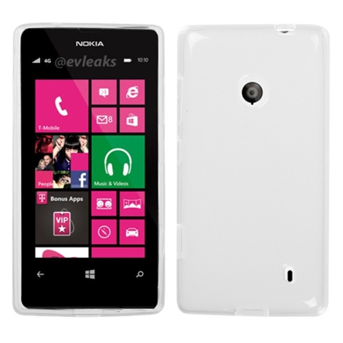 Semi Transparent White Candy Skin Cover (Rubberized) for Nokia 521 (Lumia 521) 