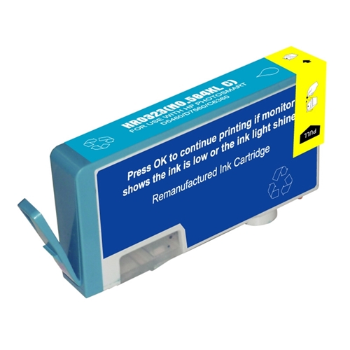 G&G Cyan Reman Inkjet Cartridge with New Chip (CB323WN/CN685WN) good for all HP Printer using HP 564 Inkjet, Cyan