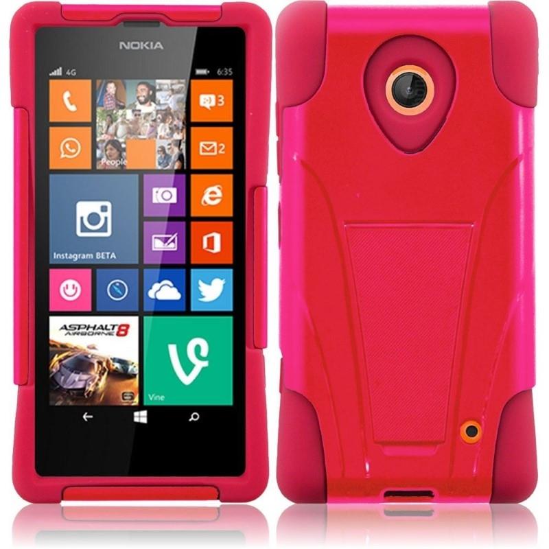 HRW For Nokia Lumia 635 T Stand Cover Case   Red + Red