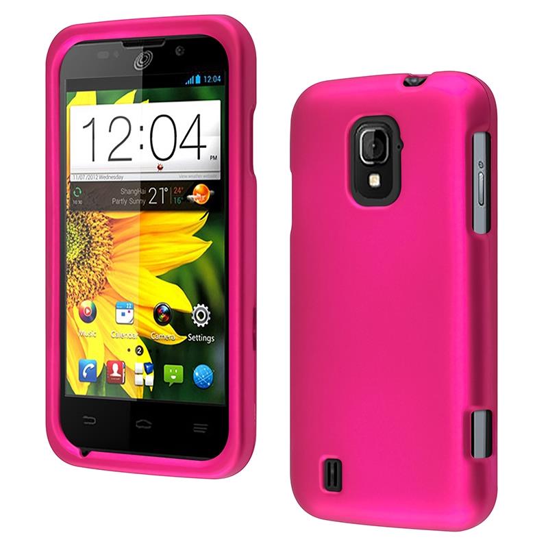 HRW Rubberized Case compatible with ZTE Majesty Z796C , Red