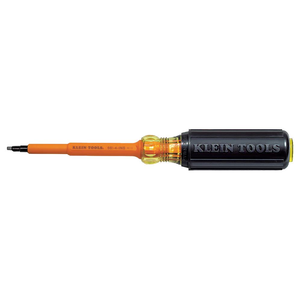 Insulated Screwdriver, 8 5/16", Klein Tools, 661 4 INS