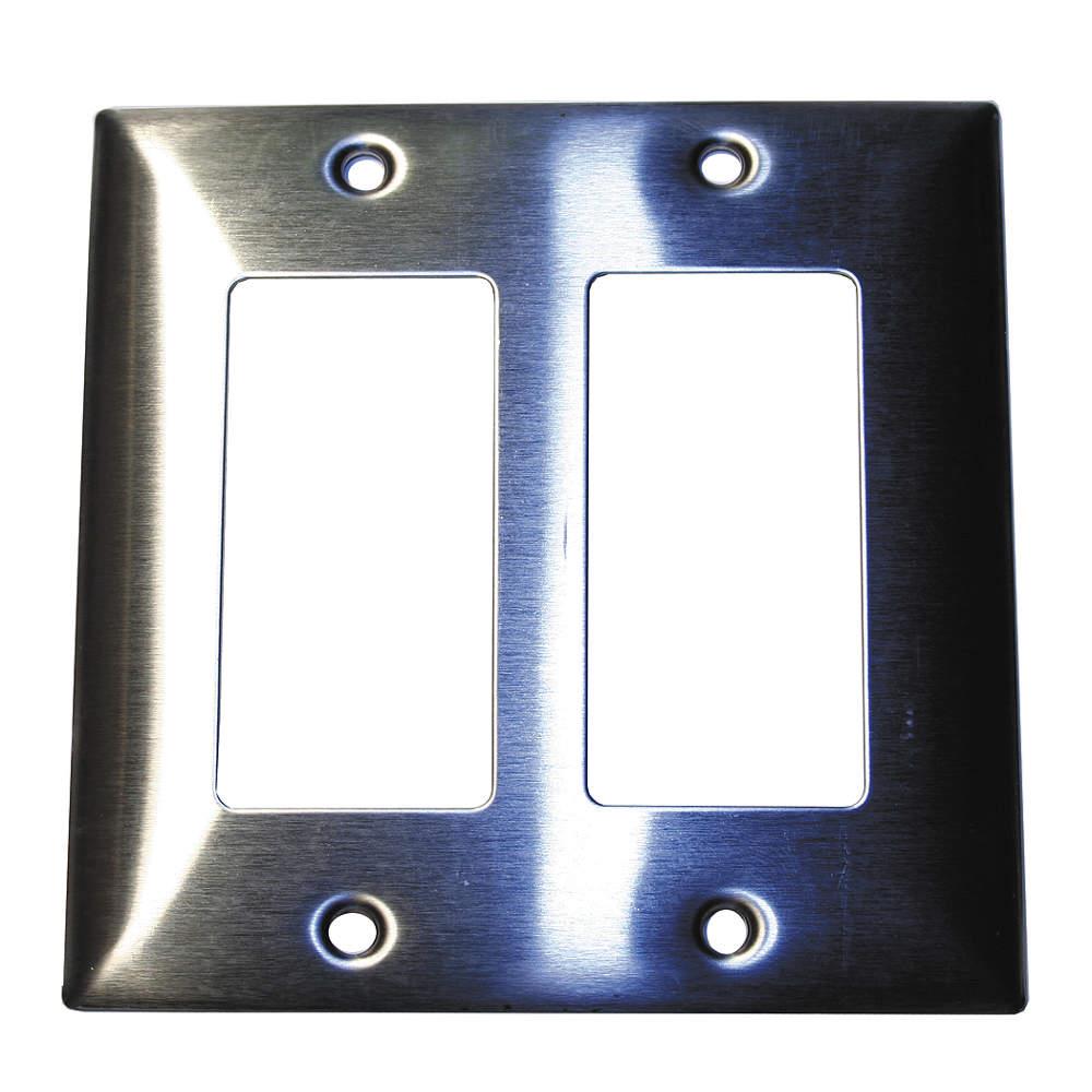 Wallplate 2 Gang GFCI Stainless Steel HUBBELL ELECTRICAL PRODUCTS SS262