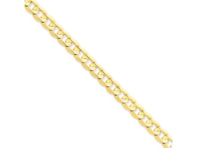 14k Yellow Gold 18 inch 6.75 mm Open Concave Curb Collar Necklace