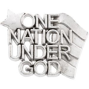 One Nation Under God Lapel Pin in Sterling Silver