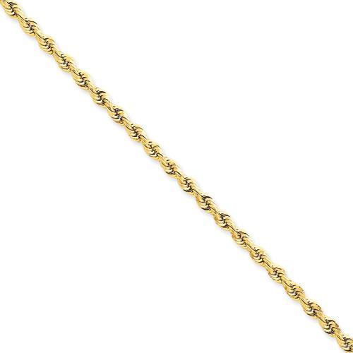 14k Yellow Gold 20 inch 3.50 mm Diamond cut Quadruple Rope Chain Necklace