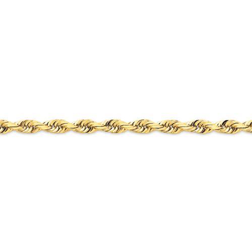 14k Yellow Gold 9 inch 6.00 mm Diamond cut Quadruple Rope Ankle Bracelet