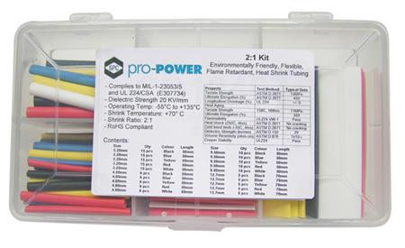 180 Piece Heat Shrink Kit   3:1 Shrink Ratio