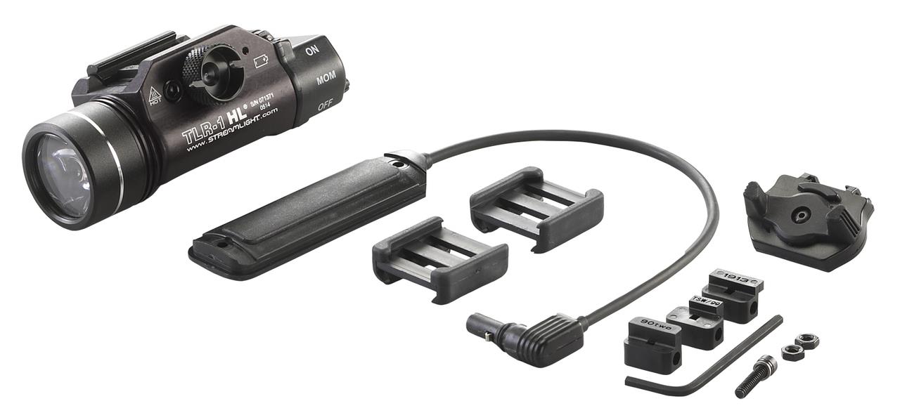 Streamlight TLR 1 HL Long Gun Kit, Tac Light Kit, C4 LED, 630 Lumens, Black, w/Thumb Screw/Remote Pressure Switch, 2x CR