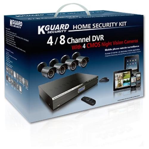 KGuard CA104.V2 C02 4 Ch DVR + 4 CMOS, 420 TVL, Bullet Cameras, Surveillance Kit Solution